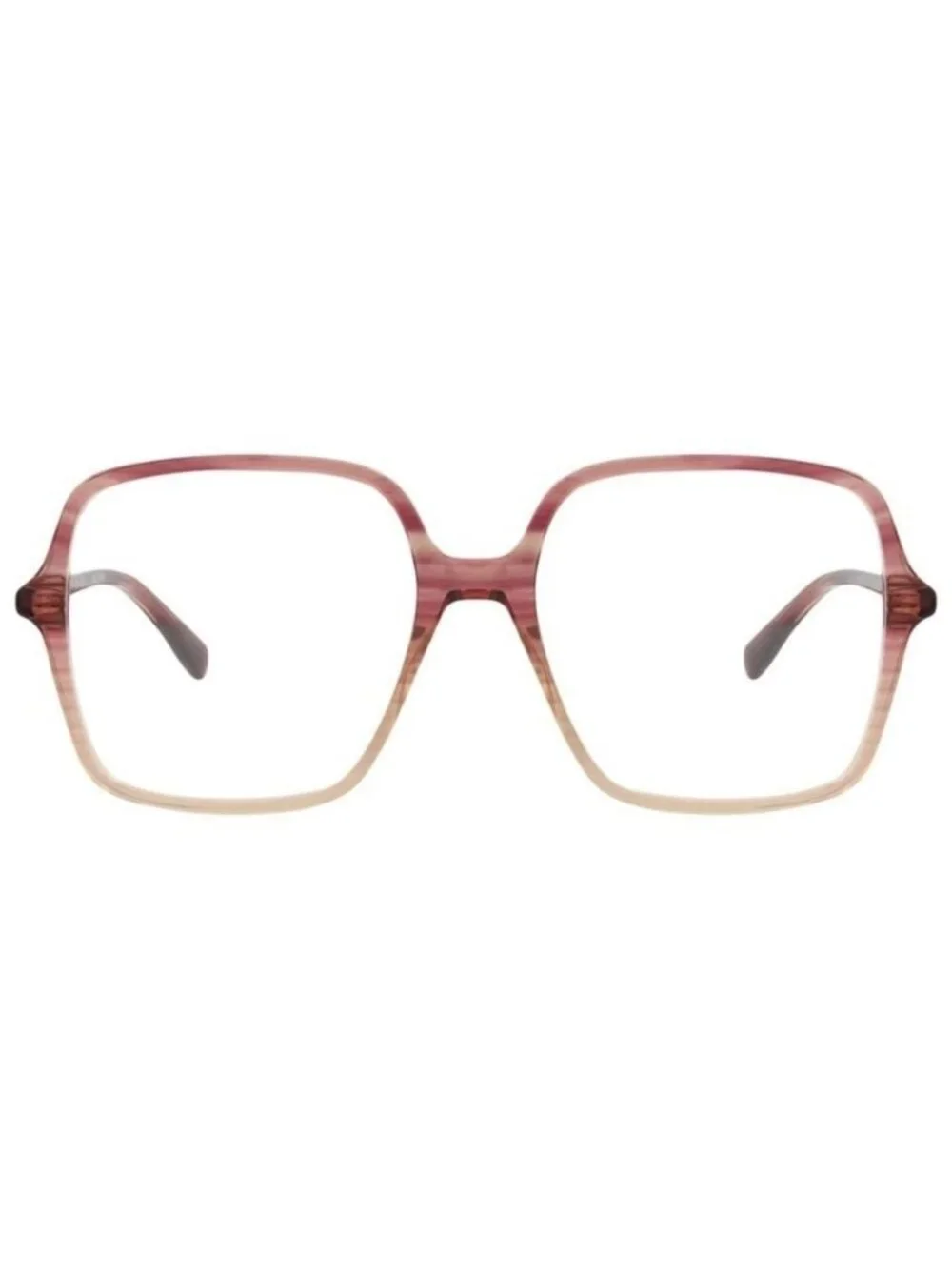 New Gucci Womens Square/Rectangle Red Red Transparent Fashion Designer Eyeglasse